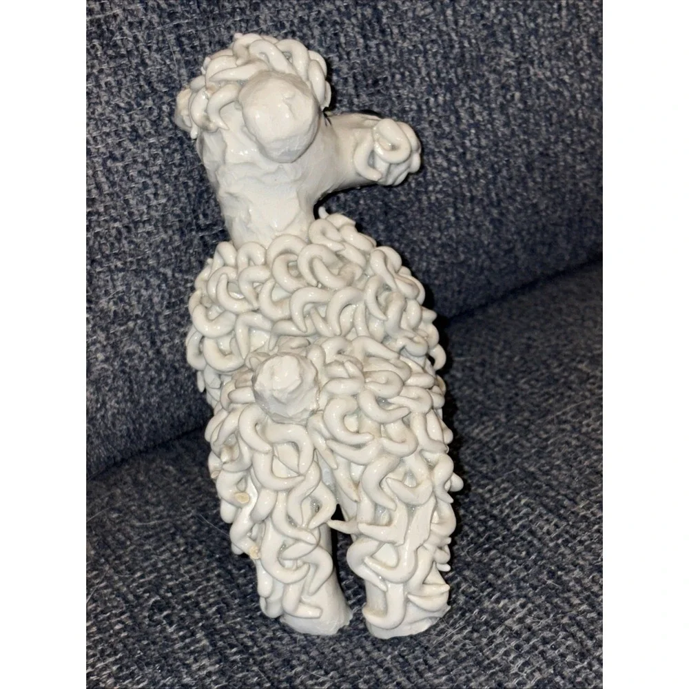 VTG Italian Porcelain Spaghetti Poodle Dog Figurines Set of 2
